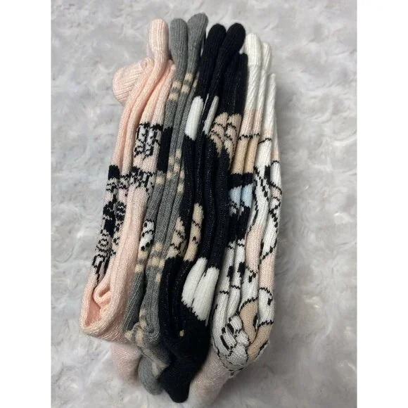 Disney Socks Minnie Mouse Women's Ankle 4 Pack Variety Pink Shimmer Black Gray - Picture 2 of 5